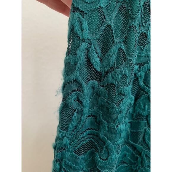 AFRM–Midi Skirt –Lace–Evening‎ Wear –Nylon Blend –Emerald Green–Women-S - Picture 4 of 4